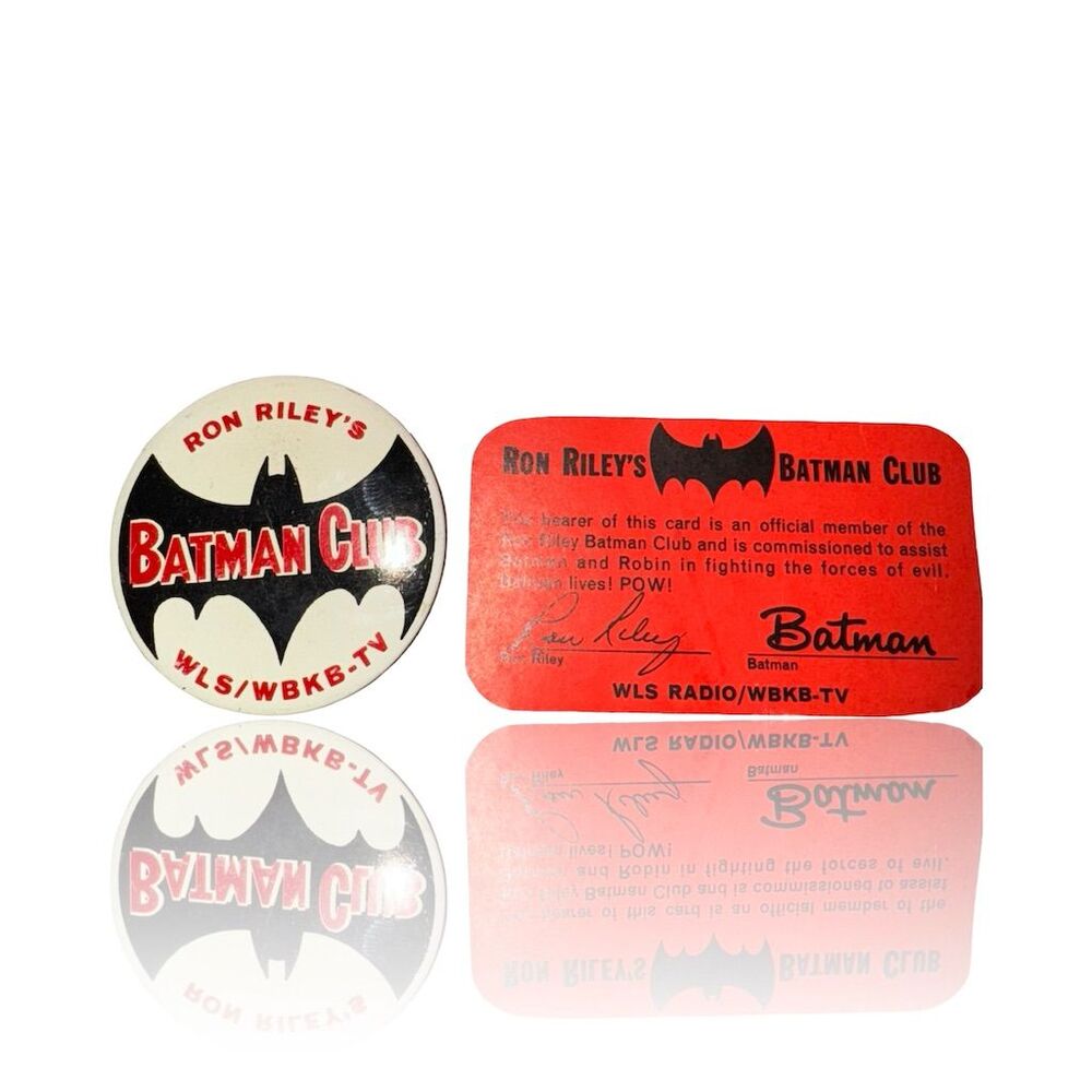 1966 Ron Riley's Batman Club Pinback & Membership Card Original: DC comics